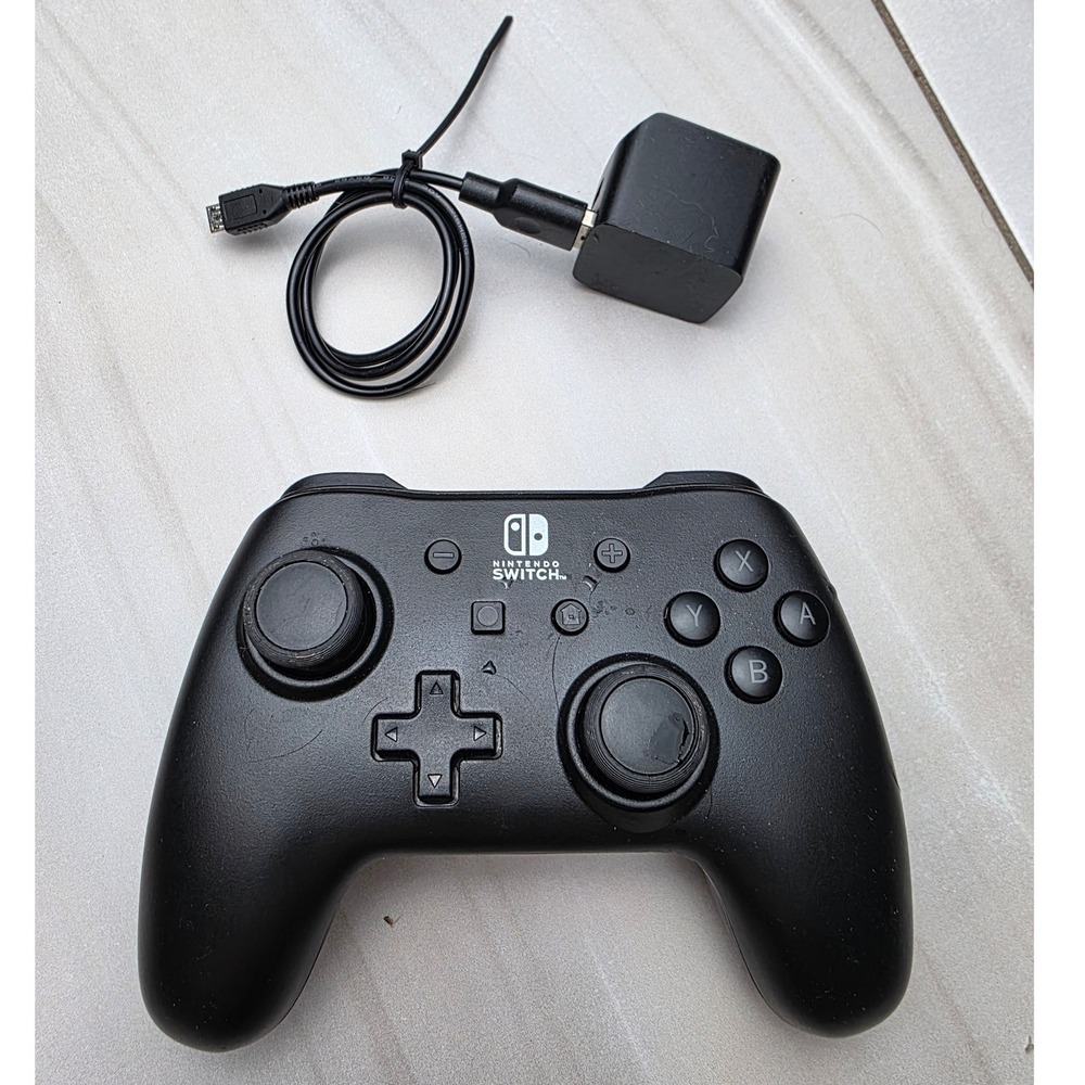 PowerA Nintendo Switch Enhanced Wireless‎ Controller Black 1511370-01 Charger W2